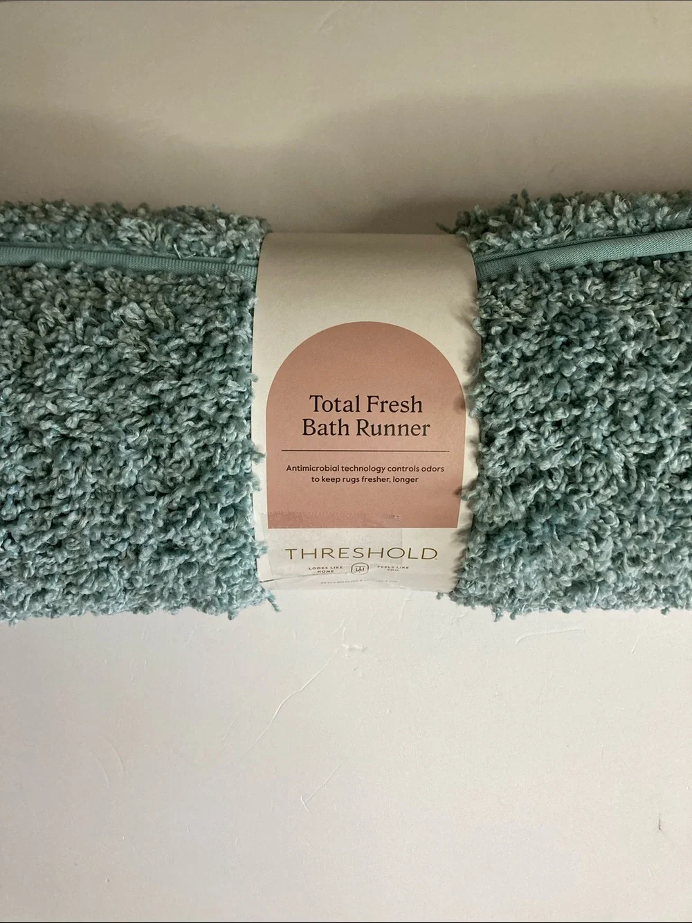 Threshold Total Fresh Bath Runner 22” x 60” Antimicrobial Blue CICLO Polyester